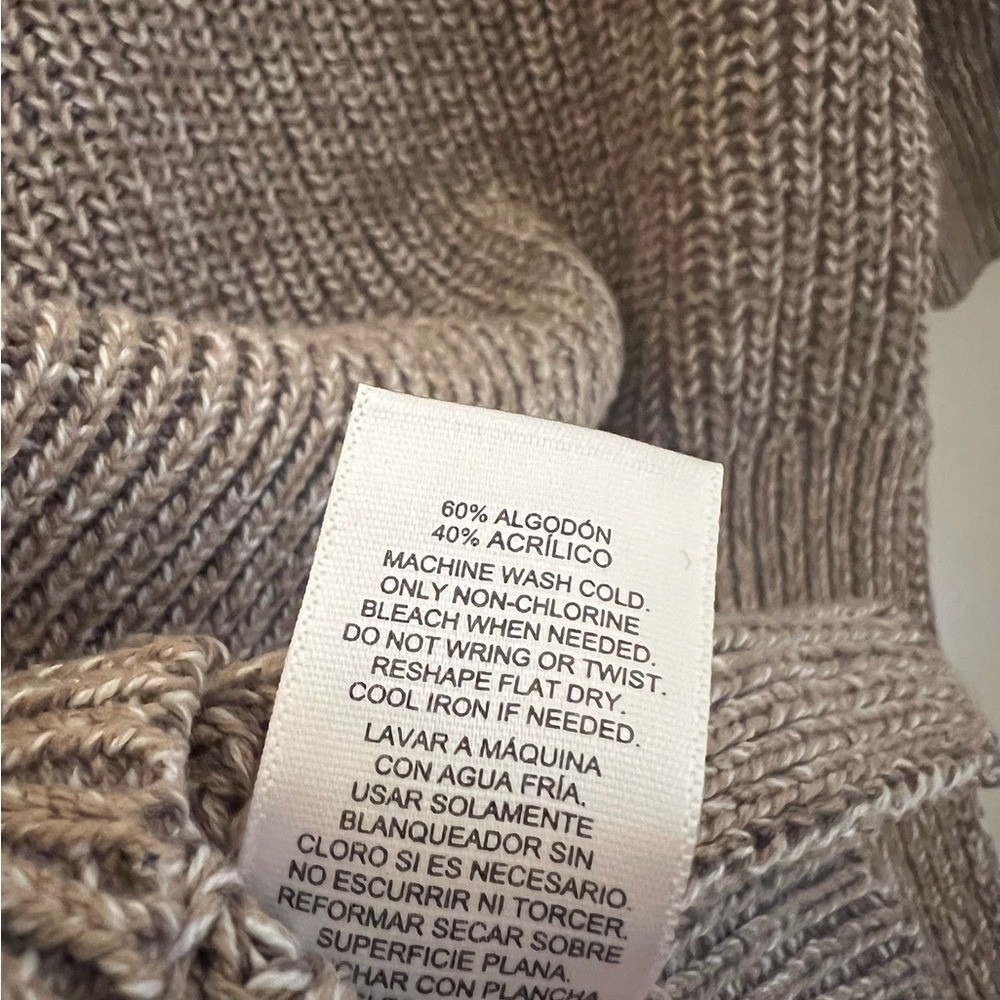 Ellen Tracy Womens Tan Marled Raglan Sleeve Crew Neck Sweater Small - Picture 7 of 10